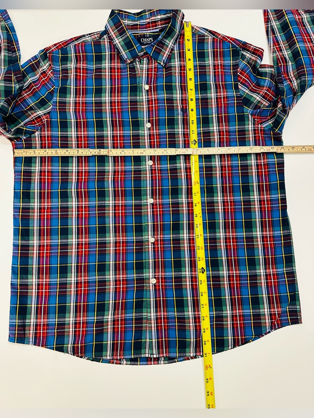 CHAPS RALPH LAUREN PLAID BUTTON DOWN SHIRT MEN’S XL CLASSIC FIT EASY CARE - Picture 4 of 13